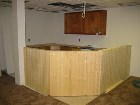 Custom Carpentry for a Basement Bar - Before